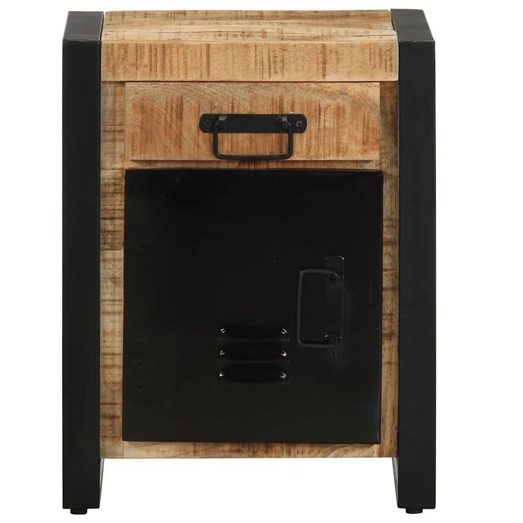Mesita De Noche Madera Maciza De Mango 40x30x50 Cm_0