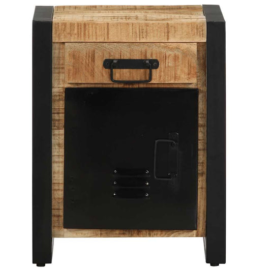 Mesita De Noche Madera Maciza De Mango 40x30x50 Cm_0