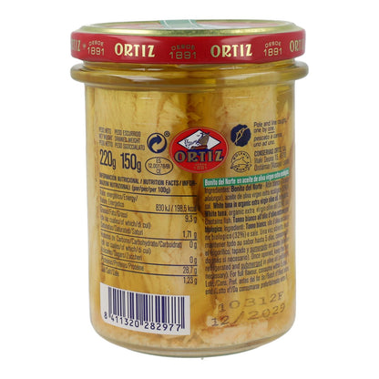 Bonito del Norte en conserva ECO Ortiz 220g en tarro.