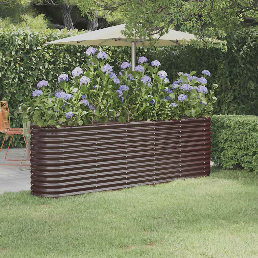 Jardinera Arriate Acero Galvanizado Marrón 224x40x68 Cm_1