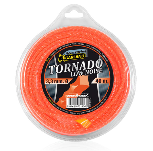 Garland - 71023x4033 Hilo Desbrozadora Dispensador De Hilo De Nylon (tornado), Longitud: 40 Metros, Diametro: 3,3 Mm., Sección: Helicoidal Cuadrado_0