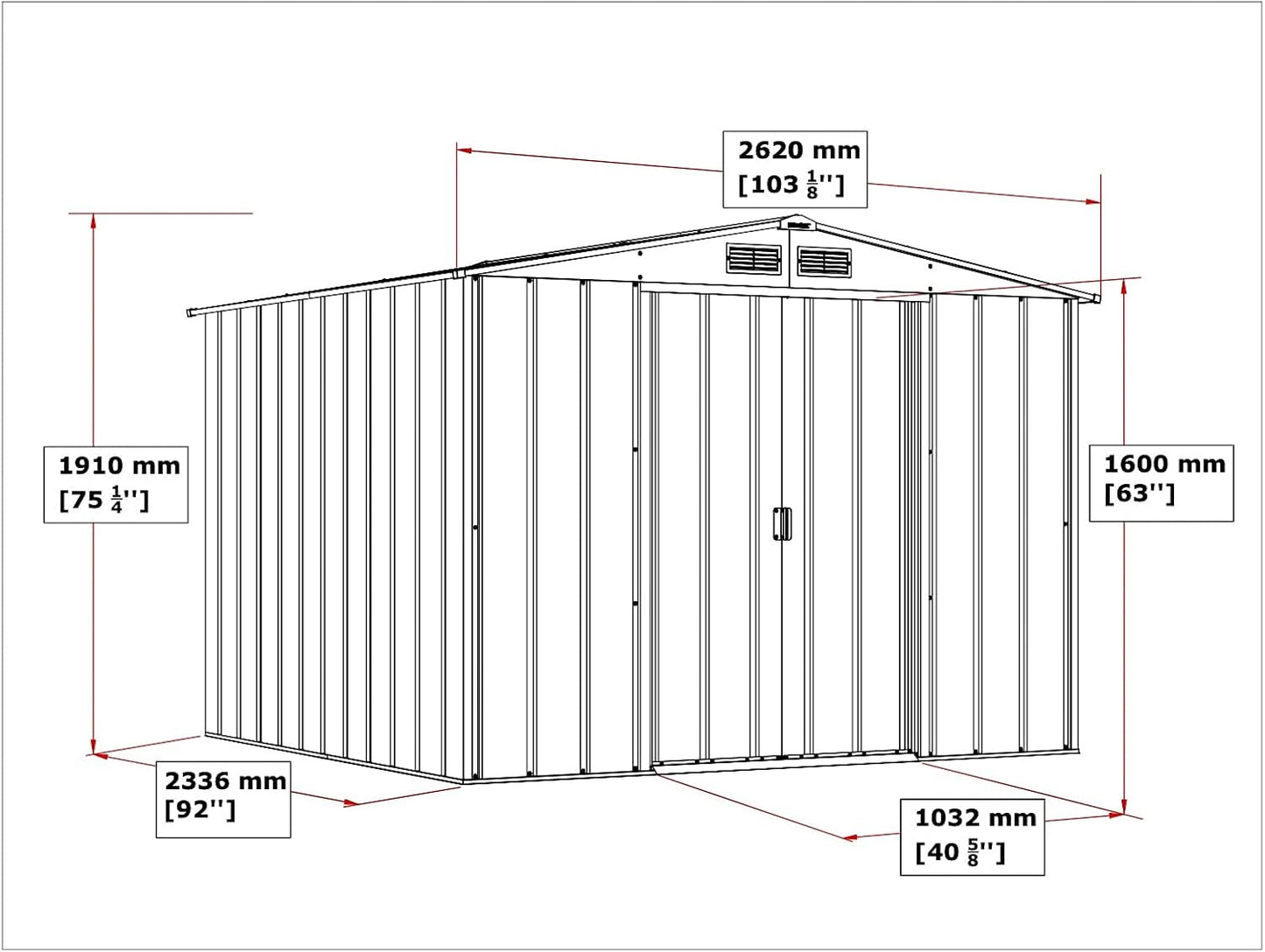 Duramax - Caseta Jardín - Top Venus 6x4 - Metal - Color Imitación Madera_3
