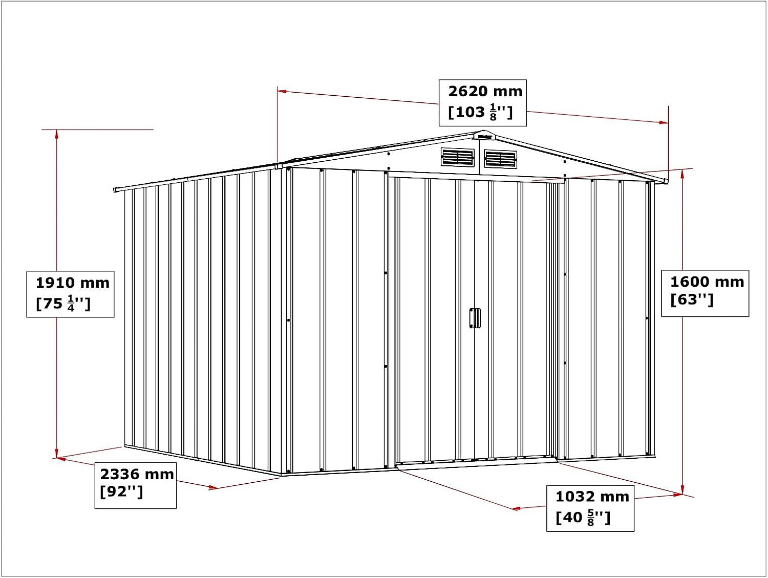 Duramax - Caseta Jardín - Top Venus 6x4 - Metal - Color Imitación Madera_3