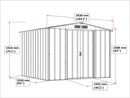 Duramax - Caseta Jardín - Top Venus 6x4 - Metal - Color Imitación Madera_3