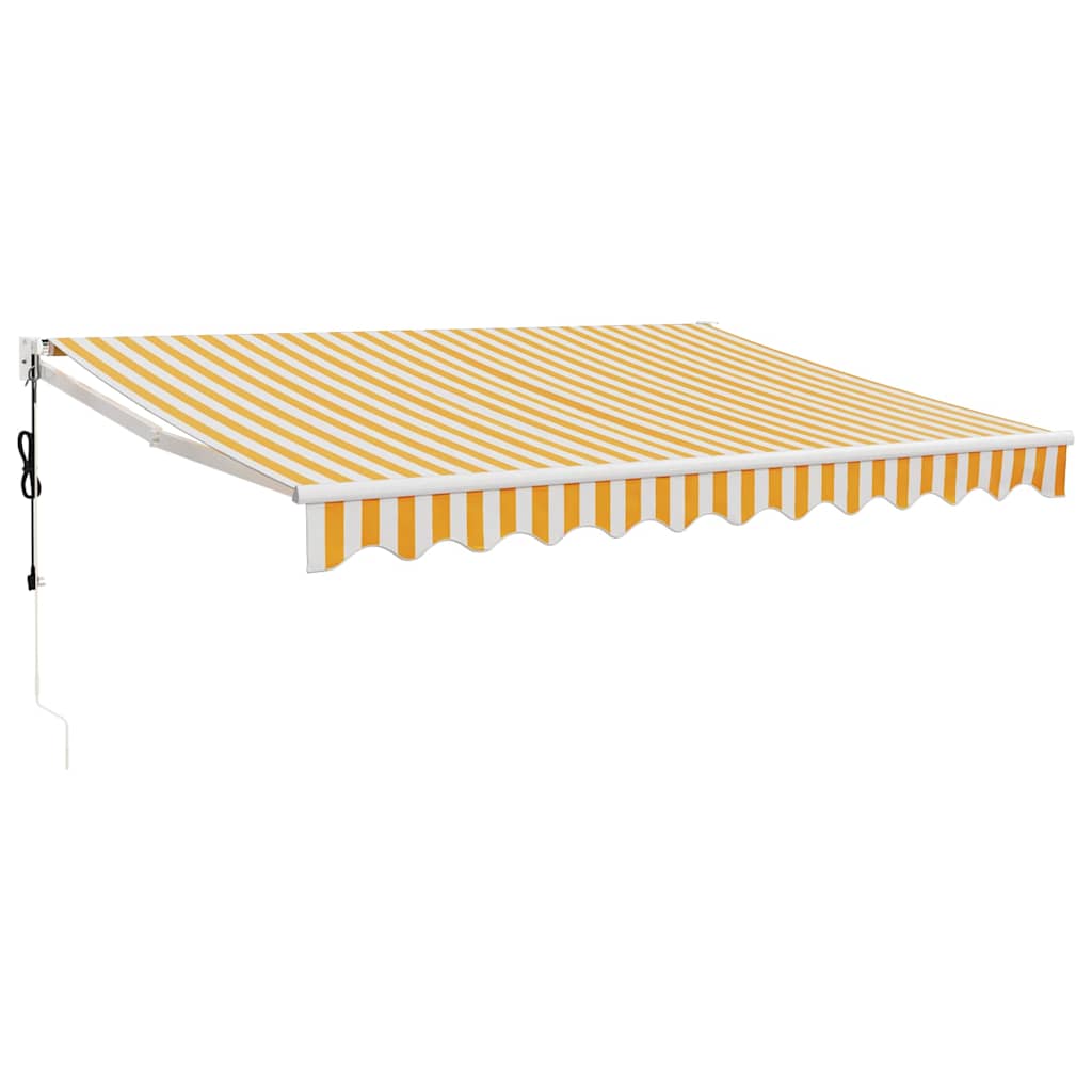Toldo Retráctil Automático Amarillo Y Blanco 3x2,5 M_0