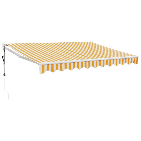 Toldo Retráctil Automático Amarillo Y Blanco 3x2,5 M_0