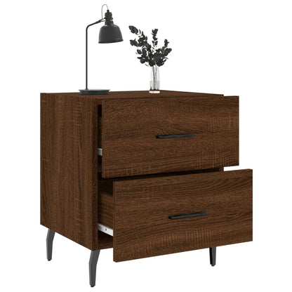 Mesita Noche 2 Uds Madera Ingeniería Marrón Roble 40x35x47,5 Cm_2