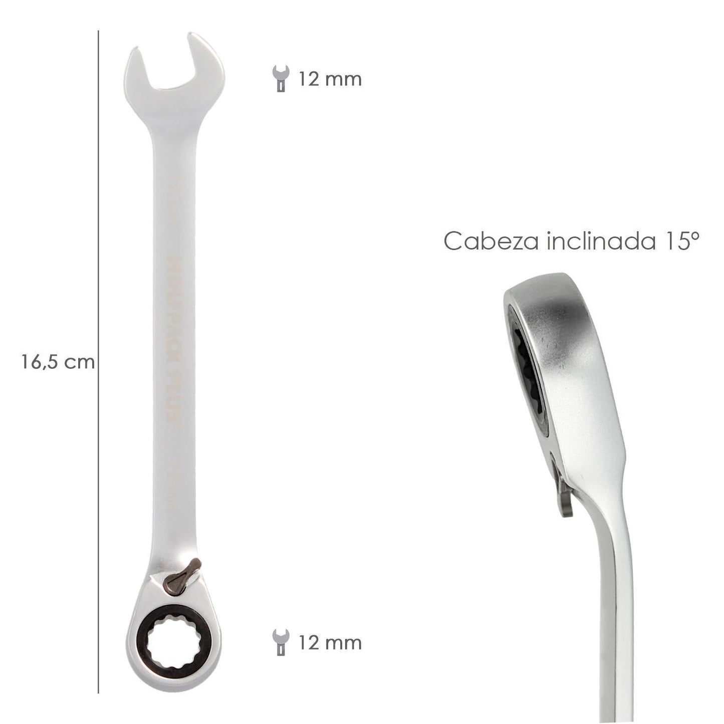 Llave Combinada Con Carraca 12 Mm. Din 3113_1