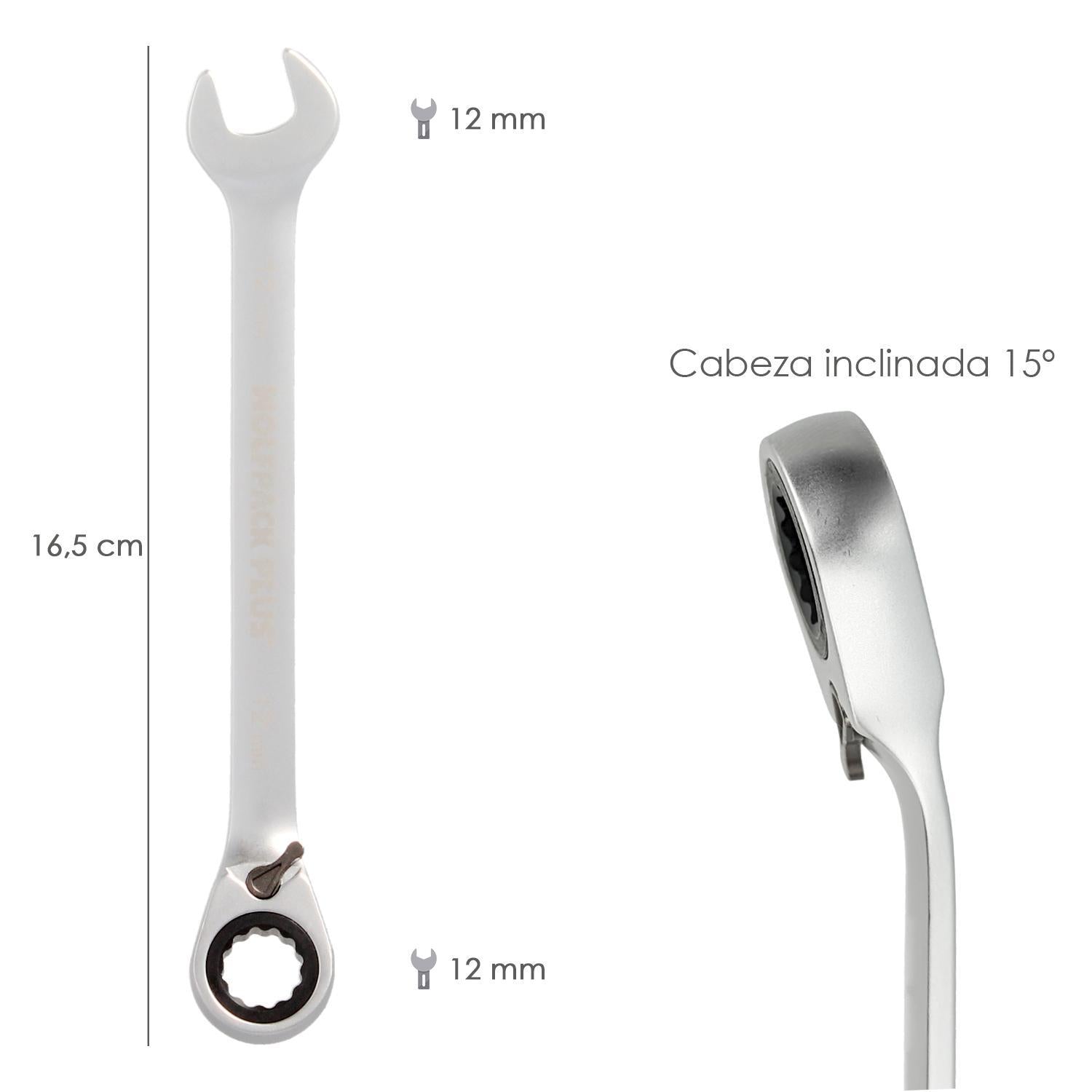 Llave Combinada Con Carraca 12 Mm. Din 3113