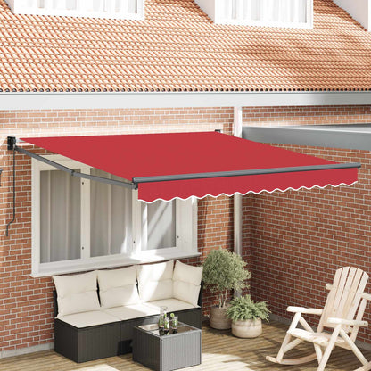 Toldo Retráctil Rojo 350 X 250 Cm 100% Poliéster Y Aluminio_1