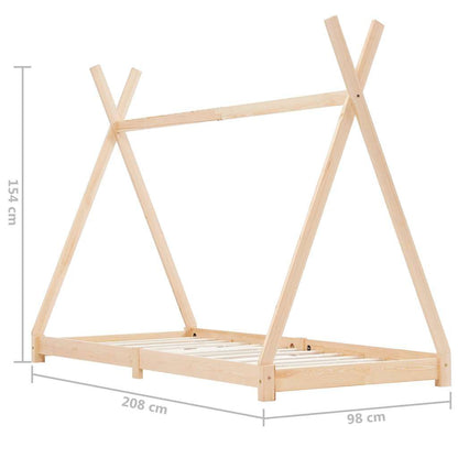 Vidaxl Estructura De Cama Infantil De Madera Maciza De Pino 90x200 Cm_2