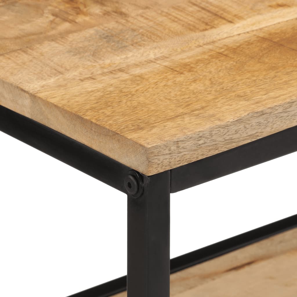 Mesa Consola Madera Maciza De Mango Rugosa 70x35x70 Cm_2