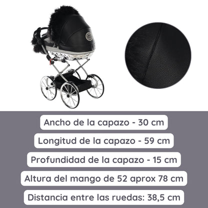 Carro De Muñecas Hand Craft Glitter Satin Classic Black / Silver_4