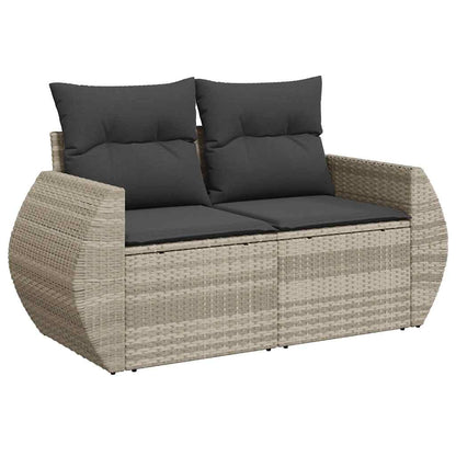 Set De Sofás Jardín Y Cojines 5 Pzas Ratán Sintético Gris Claro / Vetonek_1