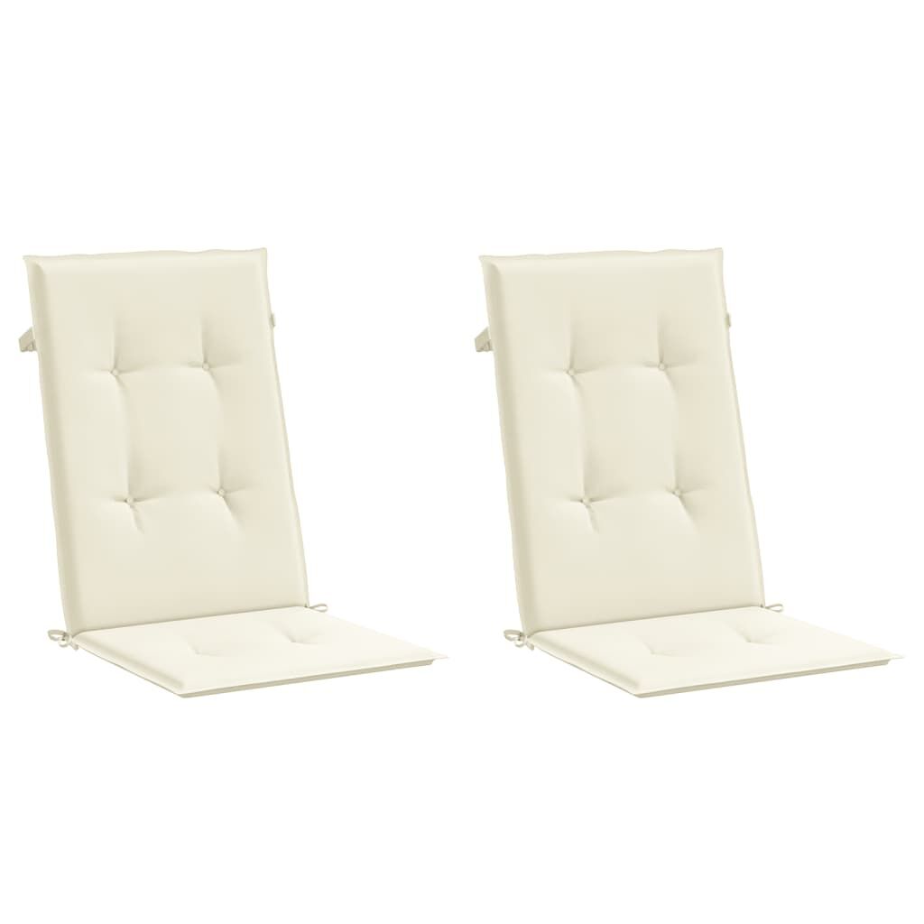 Vidaxl Cojín Silla De Jardín Respaldo Alto 2 Uds Tela Crema 120x50x3cm_0
