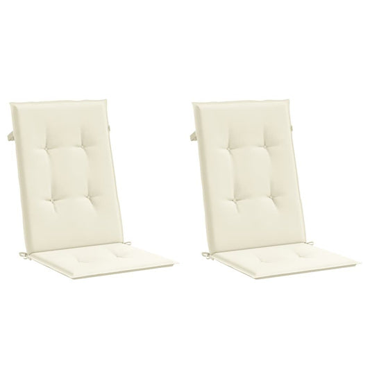 Vidaxl Cojín Silla De Jardín Respaldo Alto 2 Uds Tela Crema 120x50x3cm_0