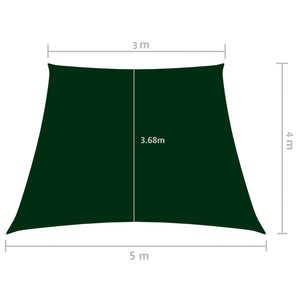 Vidaxl Toldo De Vela Trapezoidal De Tela Oxford Verde Oscuro 3/5x4 M_2