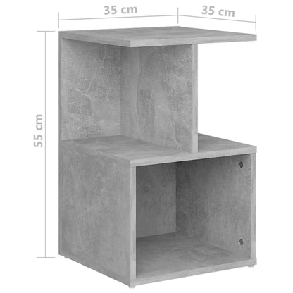 Mesita De Noche Madera De Ingeniería Gris Hormigón 35x35x55 Cm_4