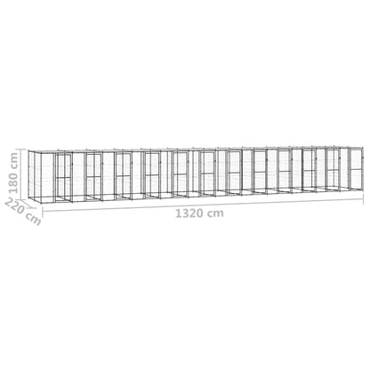 Perrera De Exterior De Acero Con Techo 29,04 M²_5