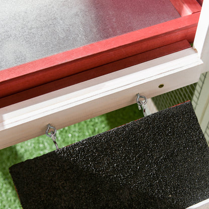 Pawhut Gallinero Con Ponedero Techo Abatible Múltiples Niveles 201x75x117cm Rojo_3