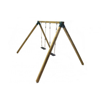 Columpio Doble De Madera Cuadrada Masgames Karai Deluxe Adultos (caucho Y Cuerdas).