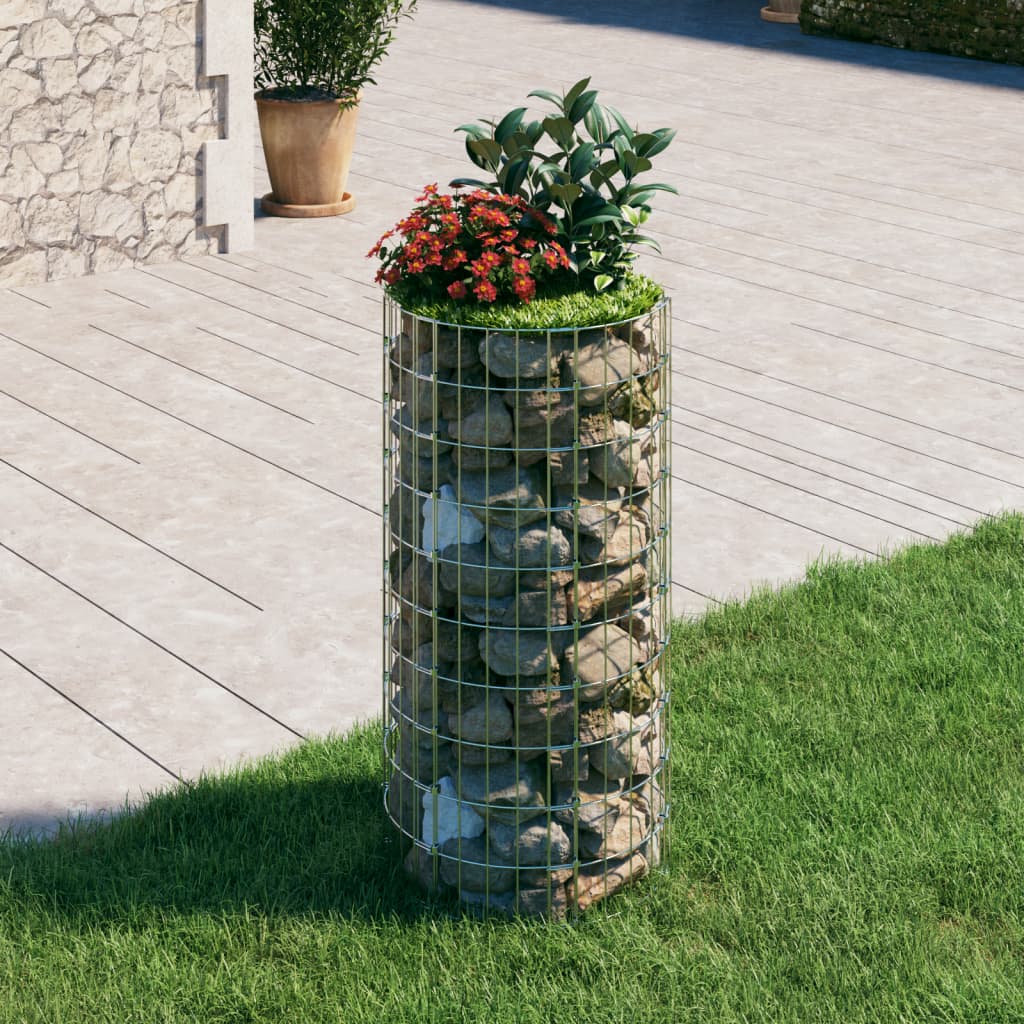 Poste Circular De Gaviones Acero Galvanizado Ø50x100 Cm / Vetonek_4