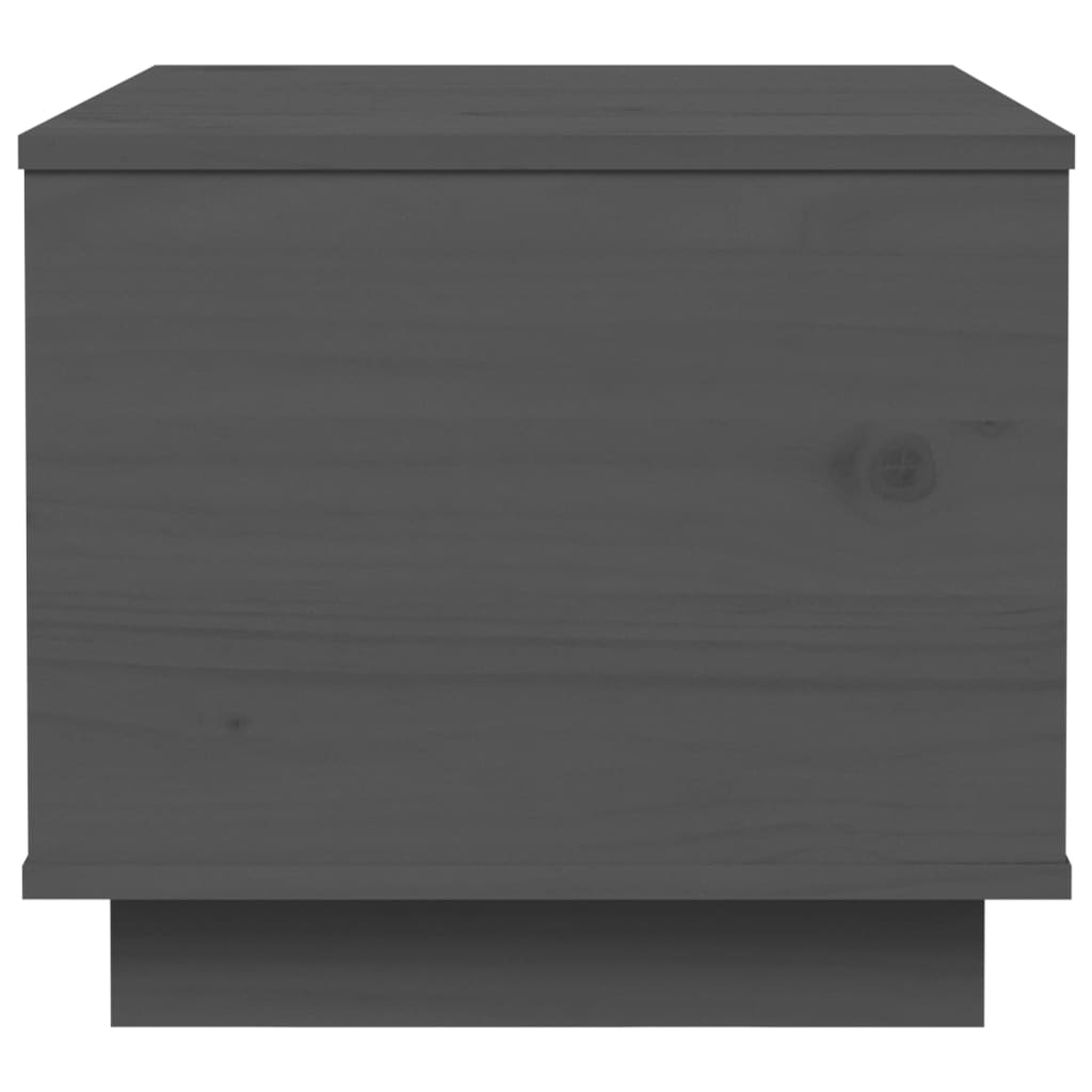 Mesa De Centro De Madera Maciza De Pino Gris 40x50x35 Cm_4