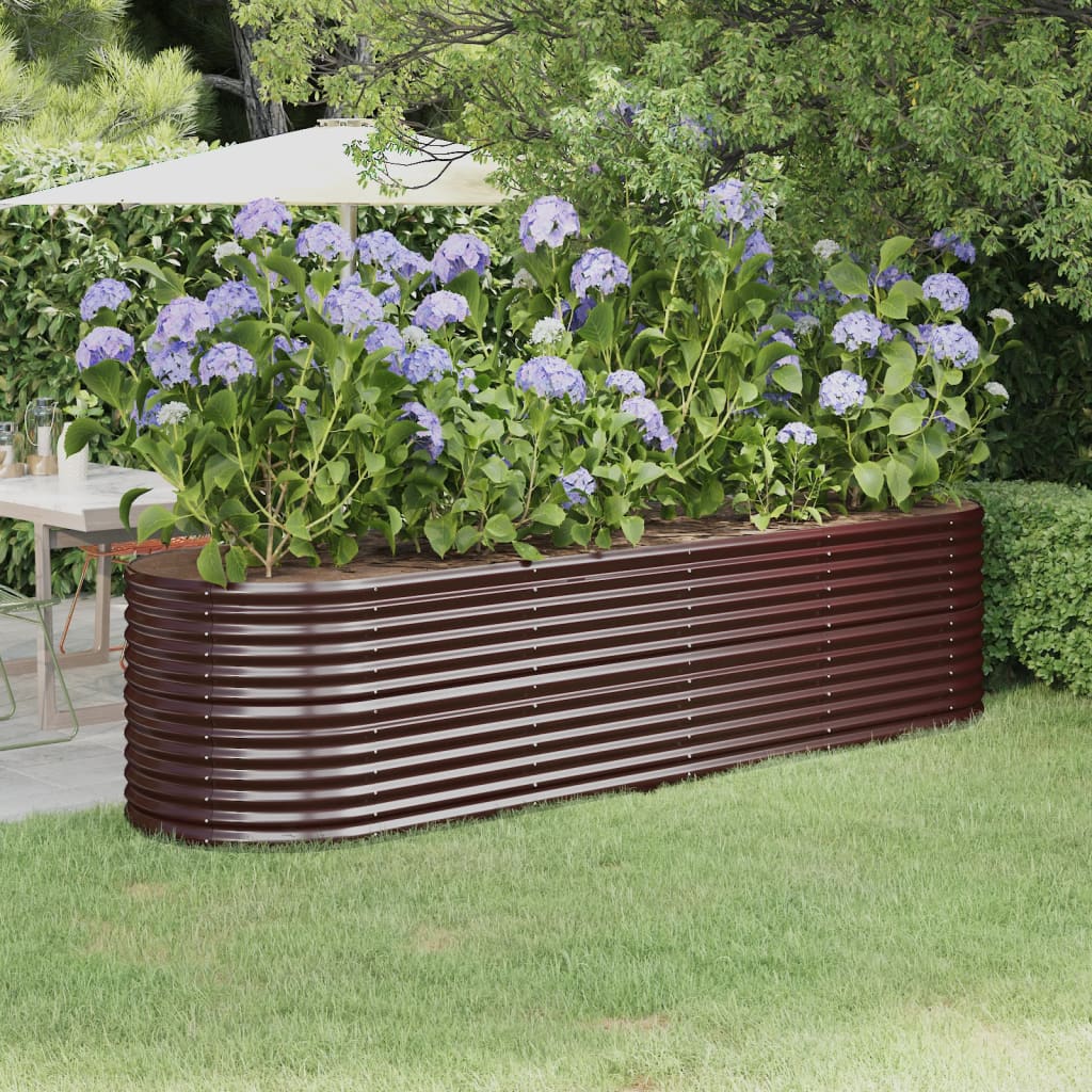 Jardinera Arriate Acero Galvanizado Marrón 296x80x68 Cm_1