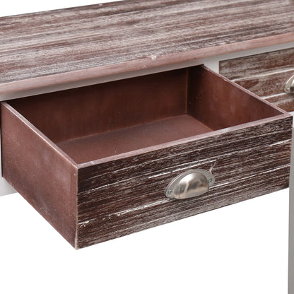 Mesa Consola De Madera Marrón 90x30x77 Cm_4
