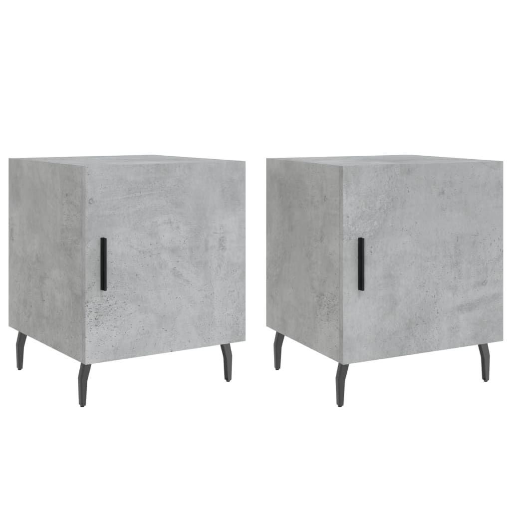 Mesitas Noche 2 Uds Madera Ingeniería Gris Hormigón 40x40x50 Cm_0