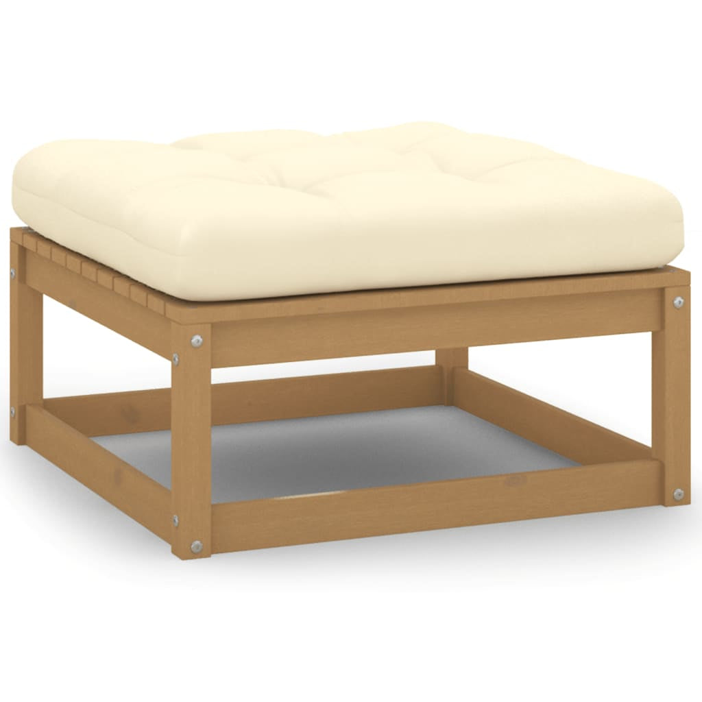 Vidaxl Taburetes De Jardín Con Cojines 2 Uds Madera Pino Marrón Miel_1
