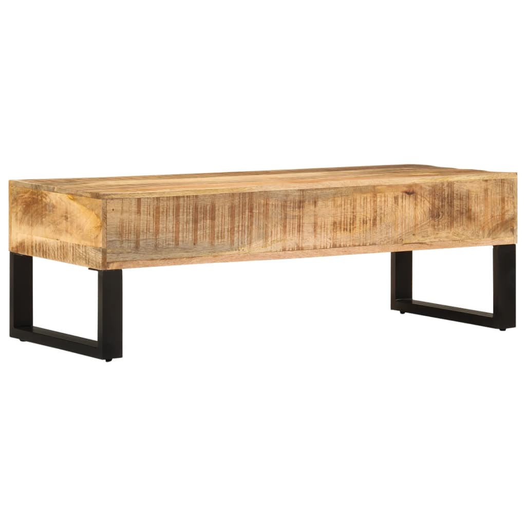 Mesa De Centro De Madera Maciza De Mango 110x50x38 Cm_2