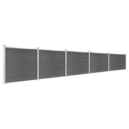 Set De Paneles De Valla Wpc Negro 872x146 Cm / Vetonek_2