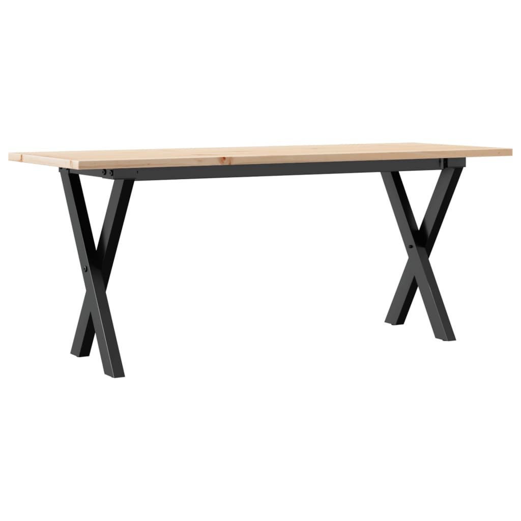 Mesa De Centro Marco X Madera Maciza Pino Y Acero 110x40x45 Cm_4
