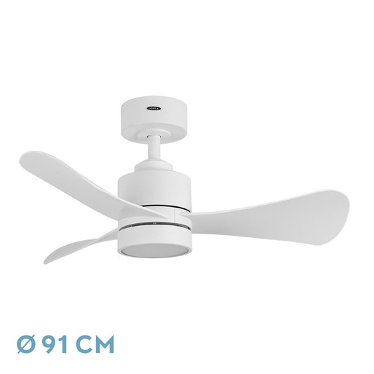 Ventilador Dc Zepelin 18w 1900lm Blanco 3aspas 91d 3000-4000-6500k Remoto,memoria Y Temporizador_0