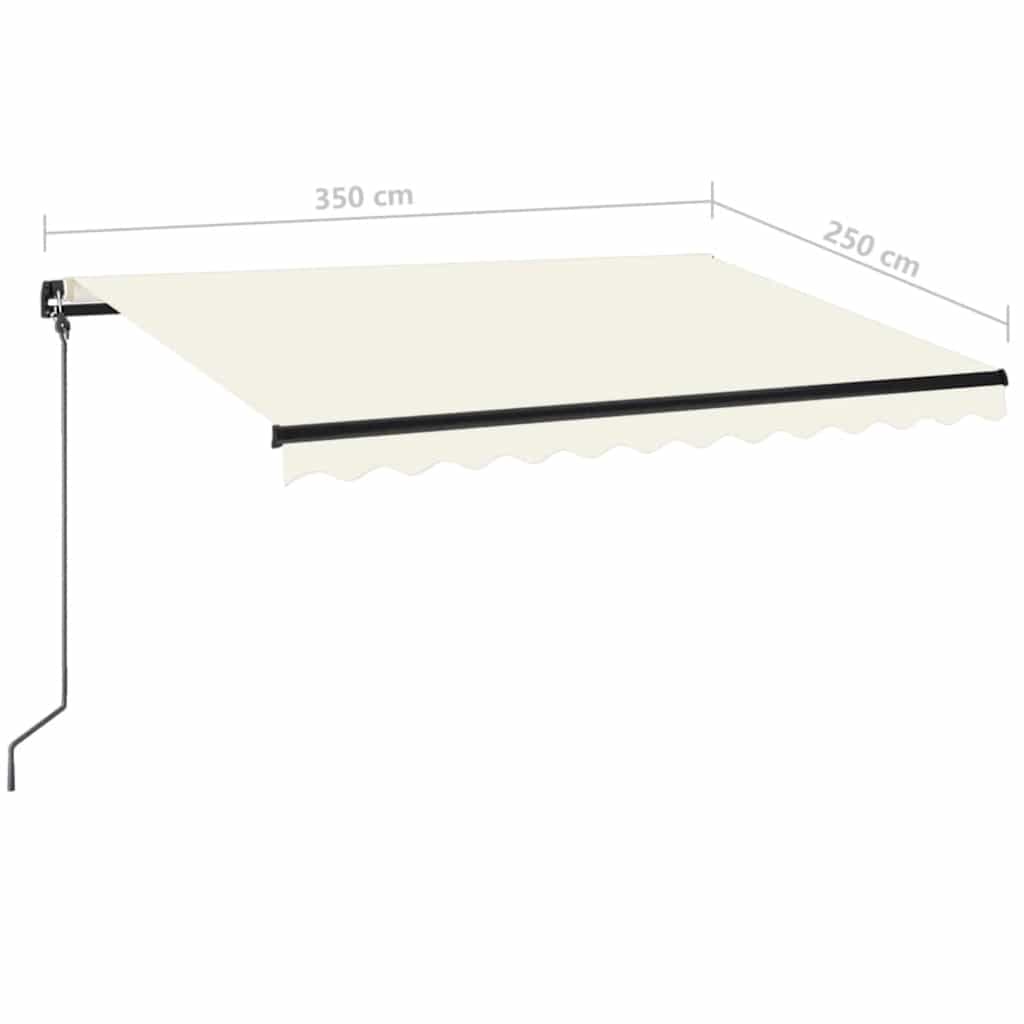 Toldo Retráctil Manual Con Led Color Crema 350x250 Cm_5