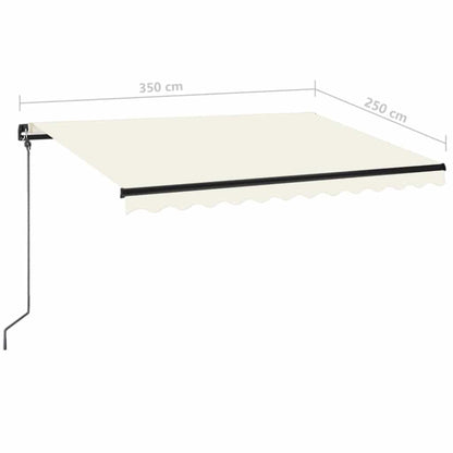 Toldo Retráctil Manual Con Led Color Crema 350x250 Cm_5