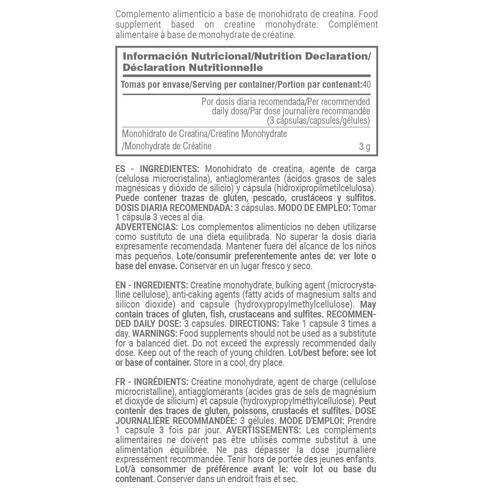 Creatina Monohidrato 200 Mesh - 120 Cápsulas Vegetales - Aumento De La Masa Muscular - Masmusculo_4
