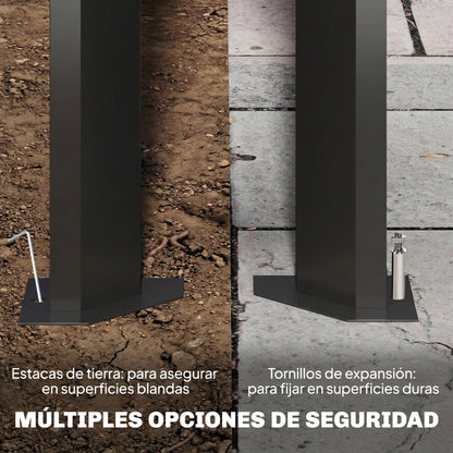 Outsunny Pérgola De Jardín 3x4 M Con Techo De Lamas Orientables Upf50+ Gris_5