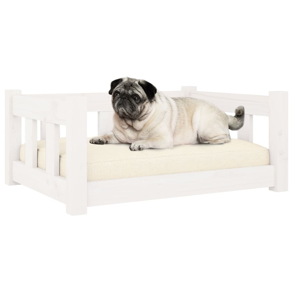 Cama Para Perros Madera Maciza De Pino Blanco 65,5x50,5x28 Cm / Vetonek_3
