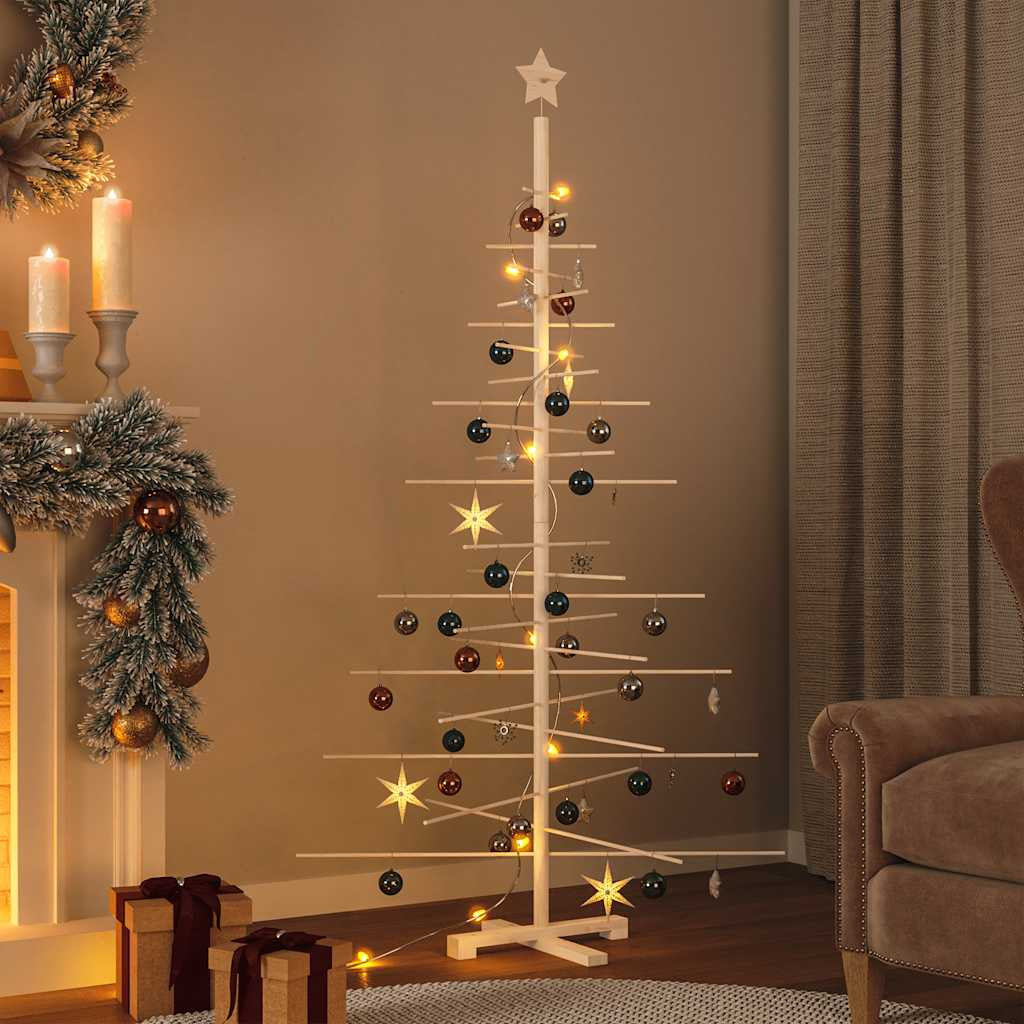 Vidaxl Árbol De Navidad De Madera De Adorno Madera Maciza Pino 180 Cm_1