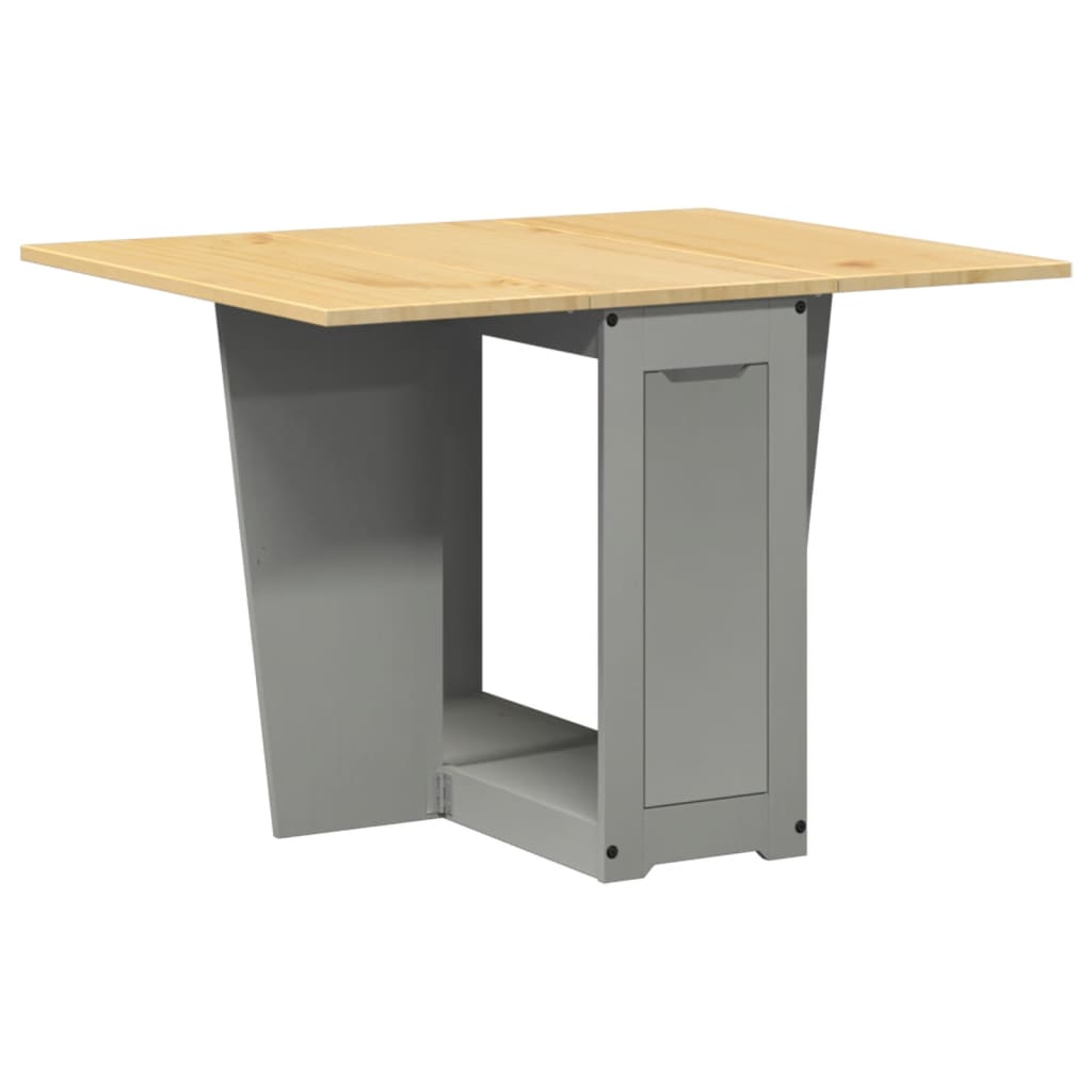 Mesa De Comedor Plegable Mariposa Corona Madera Maciza Gris_0