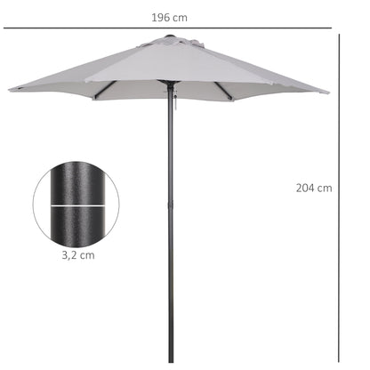 Outsunny Sombrilla De Terraza Exterior Ø2x2 M Con Techo Ventilado Gris Claro_2