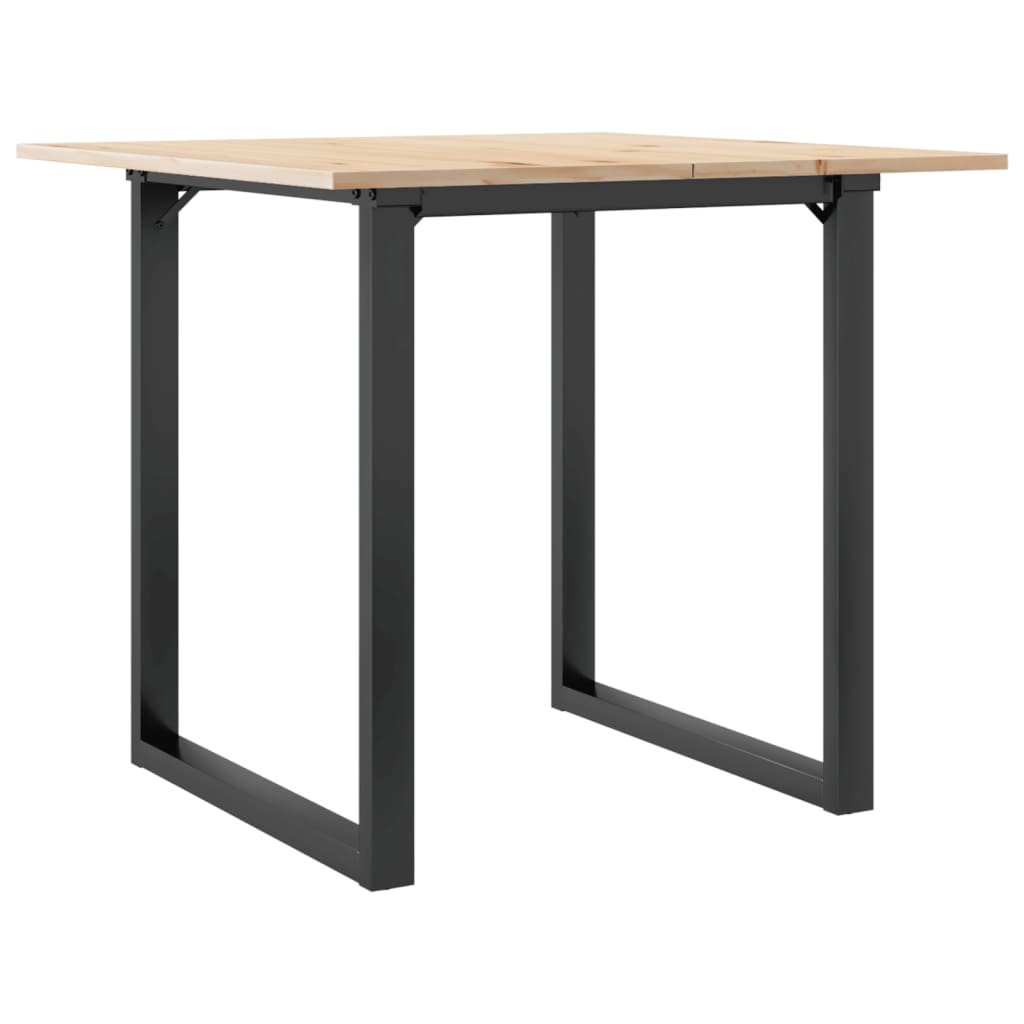 Mesa De Comedor Marco O Madera Maciza Pino Y Acero 80x80x75 Cm_4