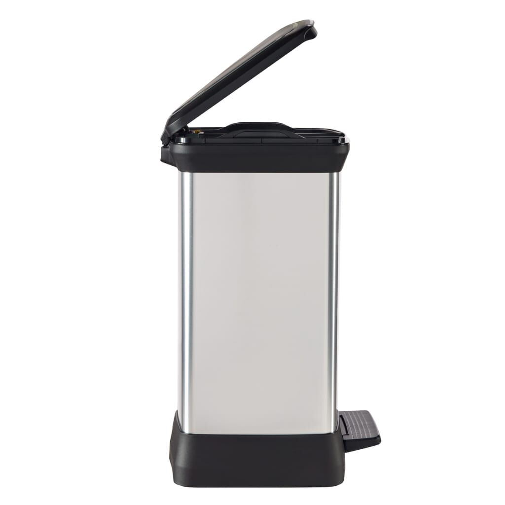 Curver Papelera Doble De Pedal Deco Plateado 10l+18l_4