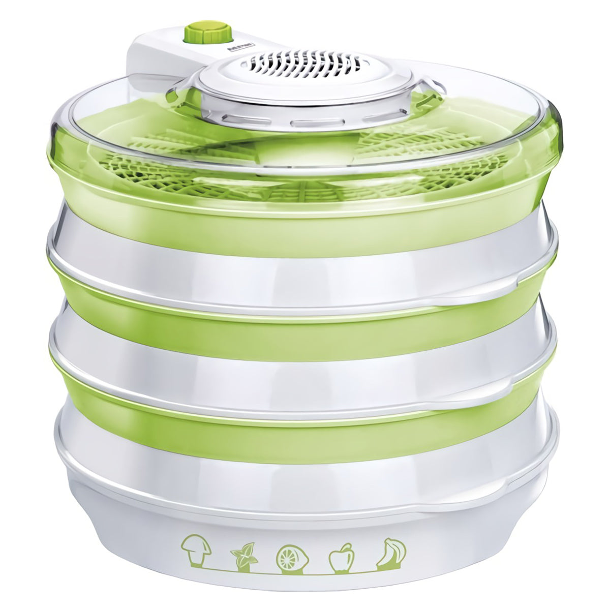 Deshidratador Alimentos Plegable, 6 Bandejas, 2 Niveles Temperatura, Seca Frutas, Verduras, Carne, Sin Bpa Mpm Msg-06 Blanco/verde_1