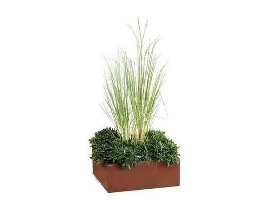 Jardinero Cubo Bajo Acero Corten / Unidad / 80x80x30 Cm_0