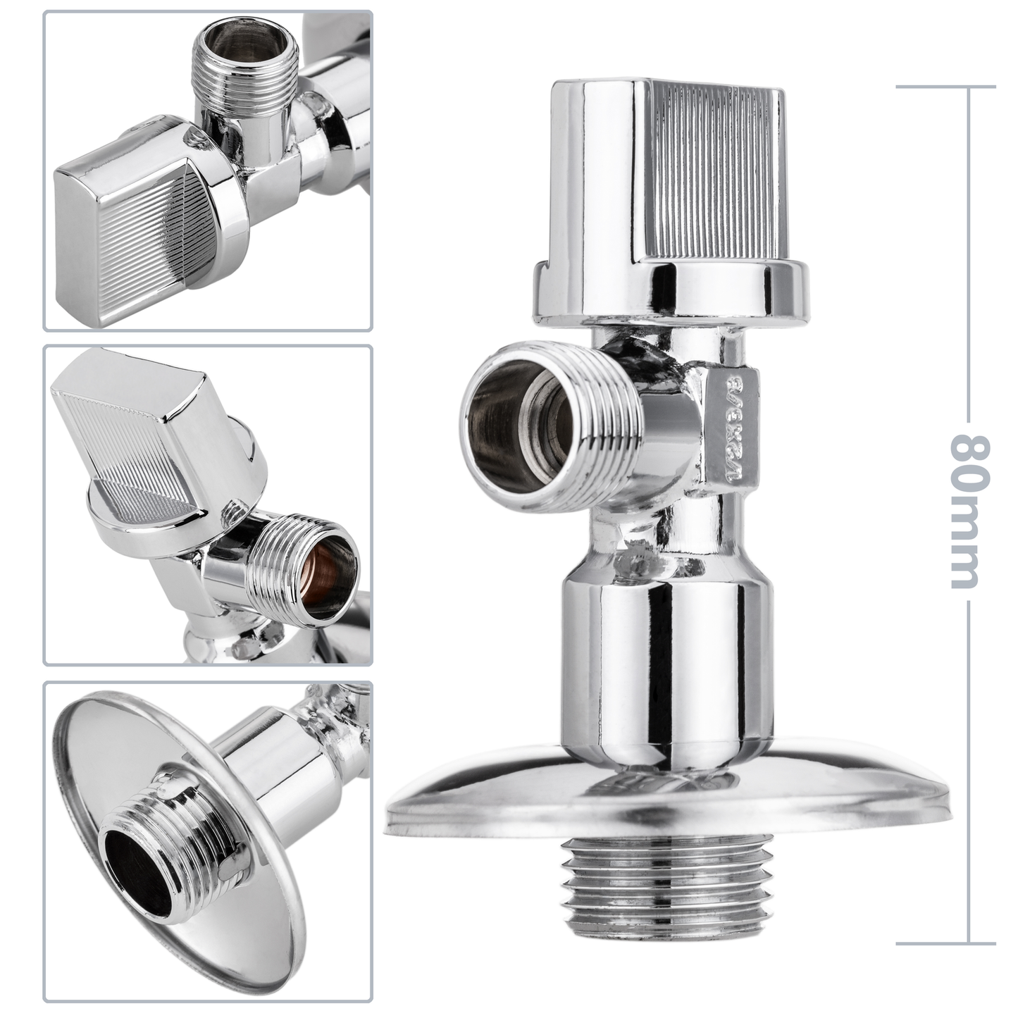 Llave De Paso Cisterna En Escuadra 1/2 - 3/8 Cromado_1