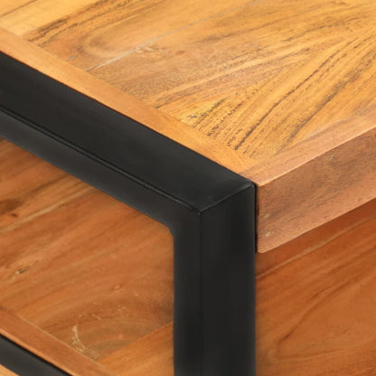 Mesa De Centro De Madera Maciza De Acacia 120x60x40 Cm_1