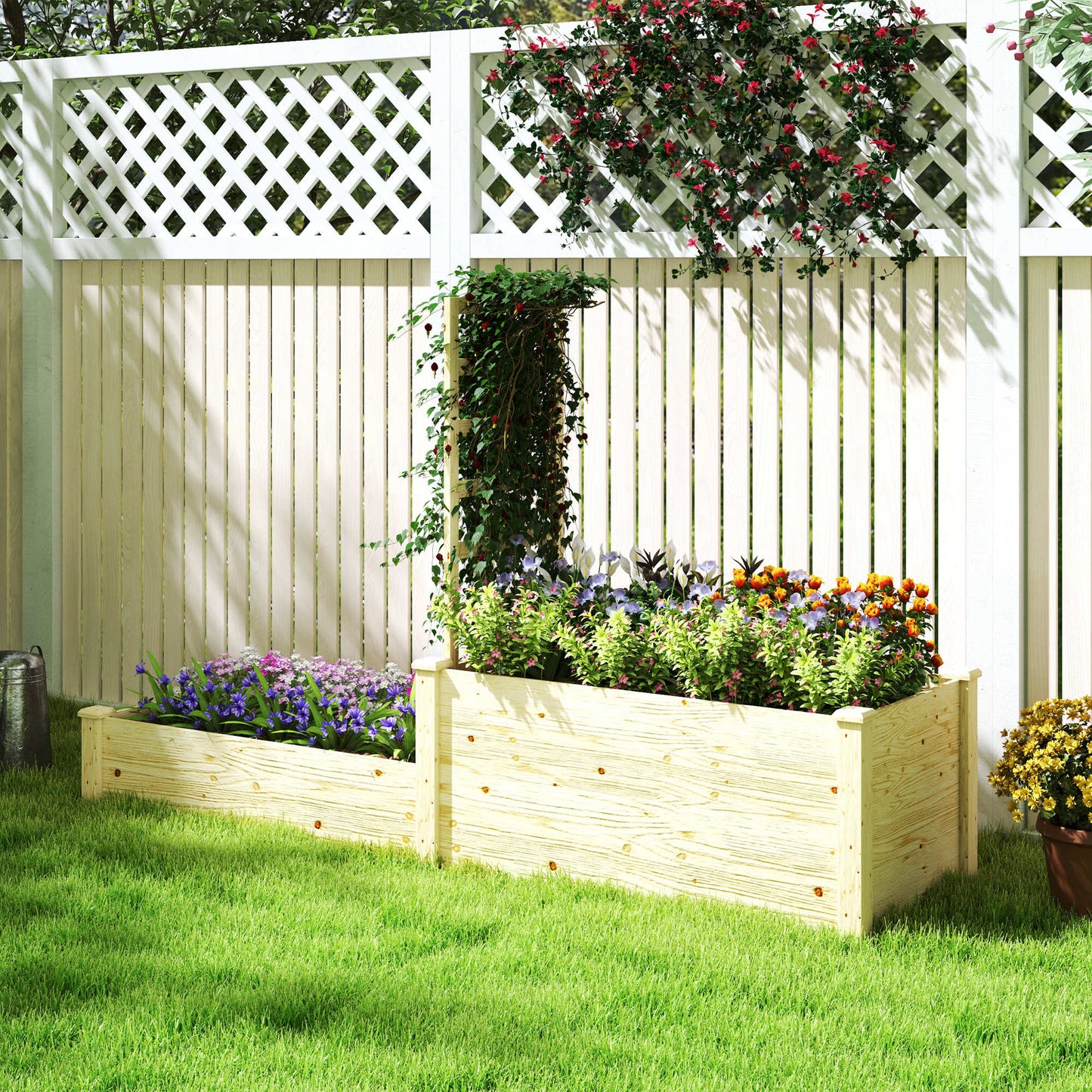 Outsunny Jardinera Exterior Grande De Madera_3